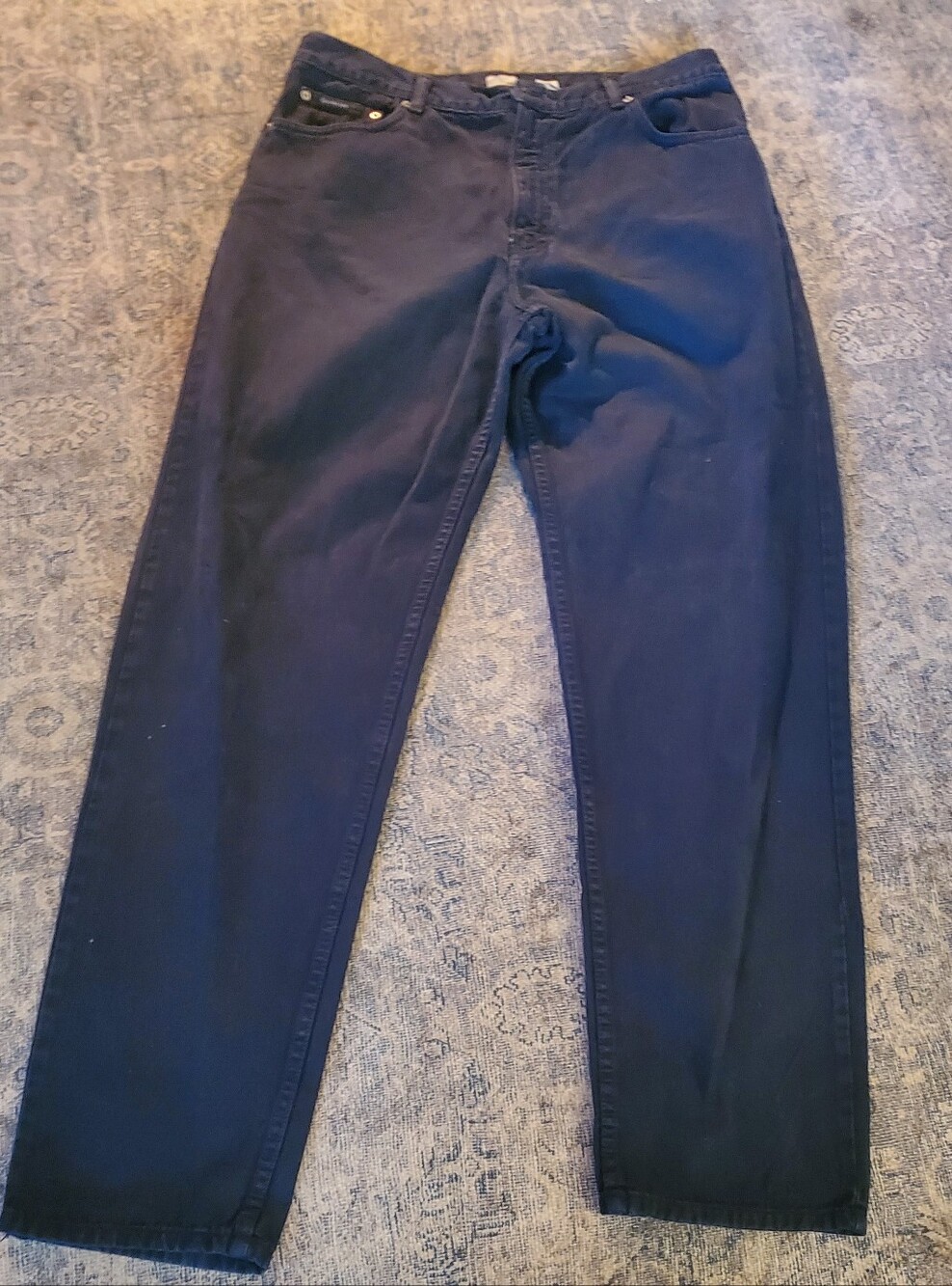 Calvin Klein Jeans Straight-Leg Dark Navy Mens Jeans 38 X34
